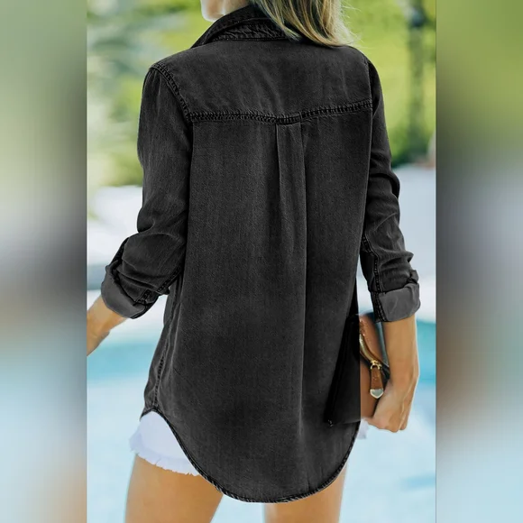 Denim Daydream Buttoned Shirt - Black - Picture 3 of 8